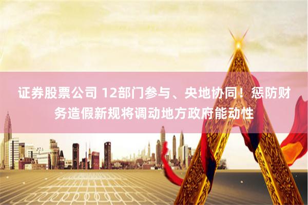 证券股票公司 12部门参与、央地协同！惩防财务造假新规将调动地方政府能动性
